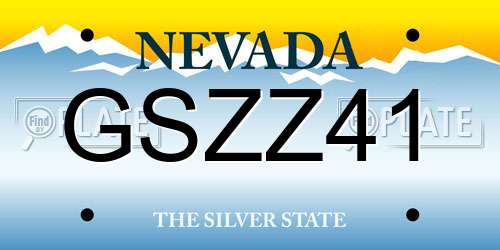 GSZZ41 Nevada License Plate