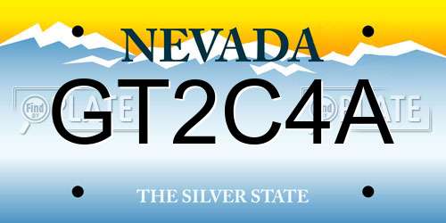 GT2C4A Nevada License Plate