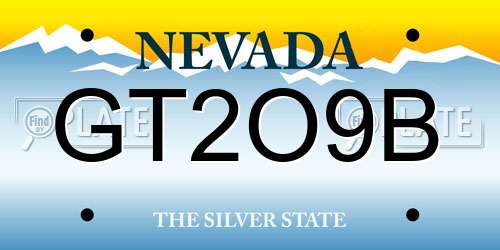 GT2O9B Nevada License Plate