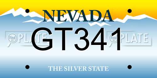 GT341 Nevada License Plate