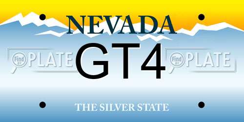 GT4 Nevada License Plate