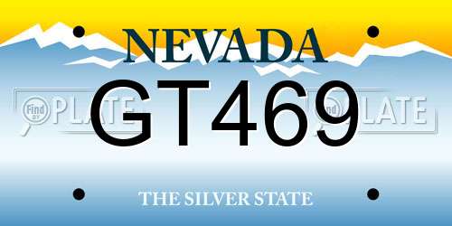 GT469 Nevada License Plate
