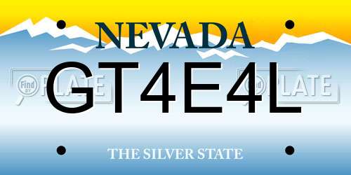 GT4E4L Nevada License Plate