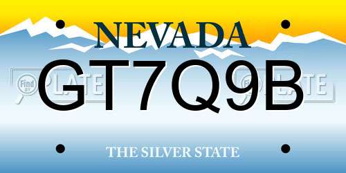 GT7Q9B Nevada License Plate