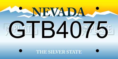 GTB4075 Nevada License Plate