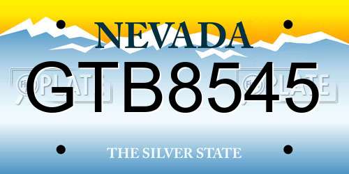 GTB8545 Nevada License Plate