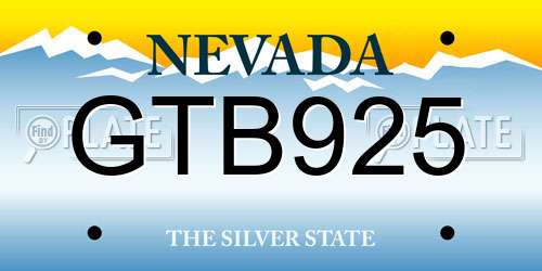 GTB925 Nevada License Plate