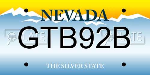 GTB92B Nevada License Plate