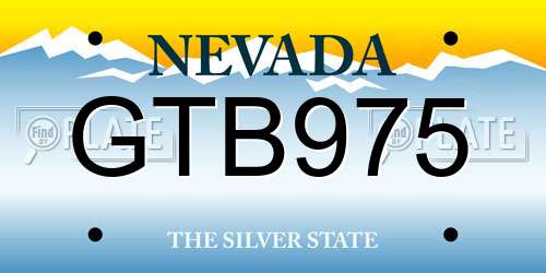 GTB975 Nevada License Plate