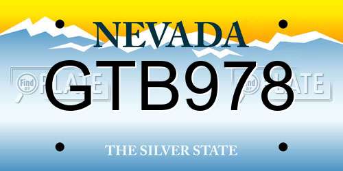 GTB978 Nevada License Plate
