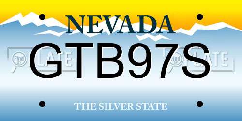 GTB97S Nevada License Plate