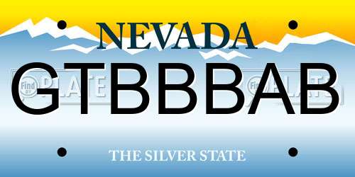GTBBBAB Nevada License Plate