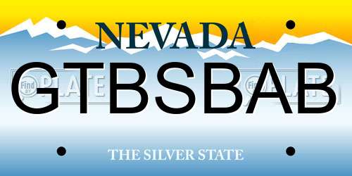 GTBSBAB Nevada License Plate