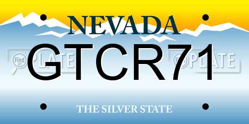 GTCR71 Nevada License Plate