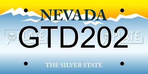 GTD202 Nevada License Plate