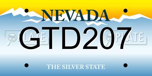 GTD207 Nevada License Plate