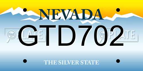 GTD702 Nevada License Plate