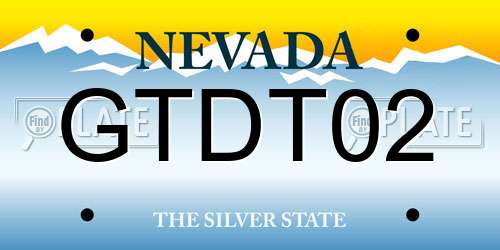 GTDT02 Nevada License Plate