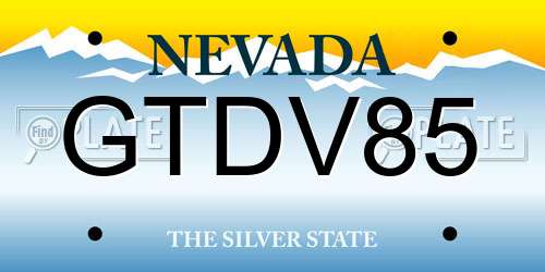 GTDV85 Nevada License Plate