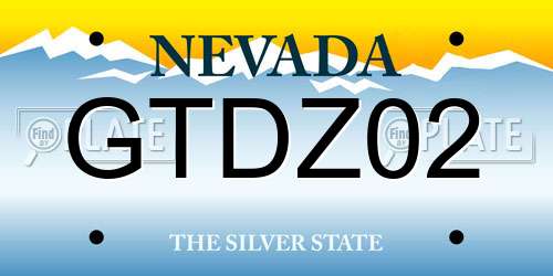 GTDZ02 Nevada License Plate