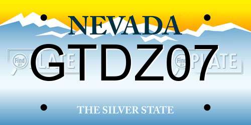GTDZ07 Nevada License Plate