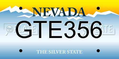 GTE356 Nevada License Plate