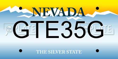 GTE35G Nevada License Plate
