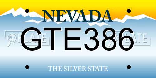 GTE386 Nevada License Plate