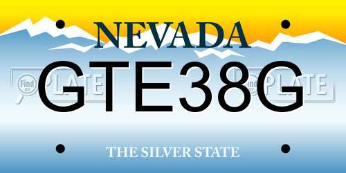GTE38G Nevada License Plate