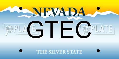 GTEC Nevada License Plate