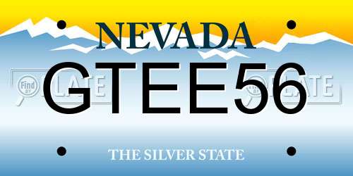 GTEE56 Nevada License Plate