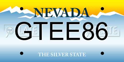 GTEE86 Nevada License Plate