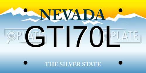 GTI70L Nevada License Plate