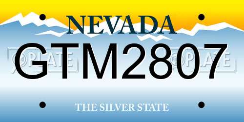 GTM2807 Nevada License Plate