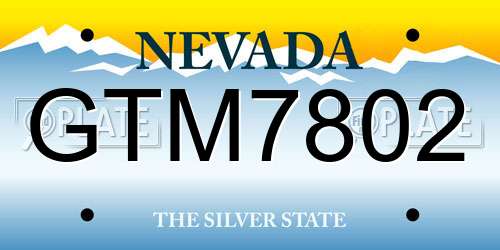GTM7802 Nevada License Plate