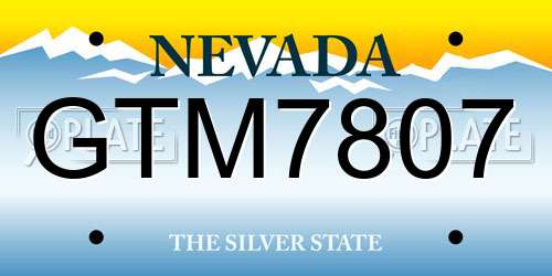 GTM7807 Nevada License Plate