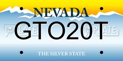 GTO20T Nevada License Plate