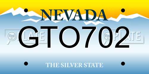 GTO702 Nevada License Plate