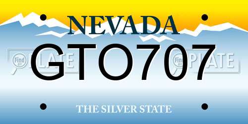 GTO707 Nevada License Plate