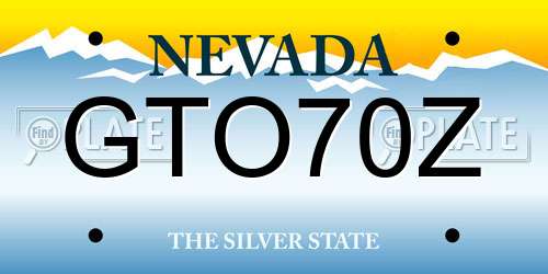 GTO70Z Nevada License Plate