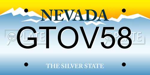 GTOV58 Nevada License Plate