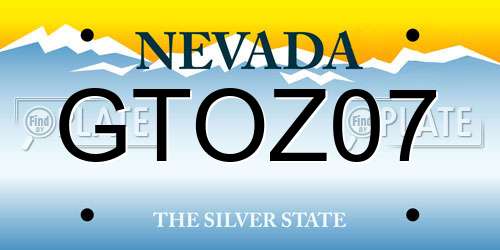GTOZ07 Nevada License Plate