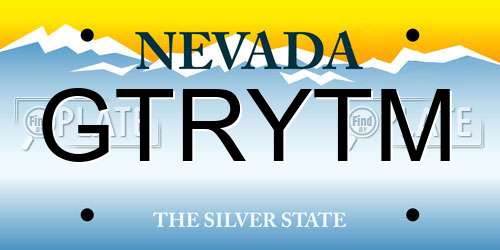 GTRYTM Nevada License Plate