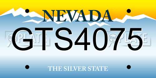 GTS4075 Nevada License Plate