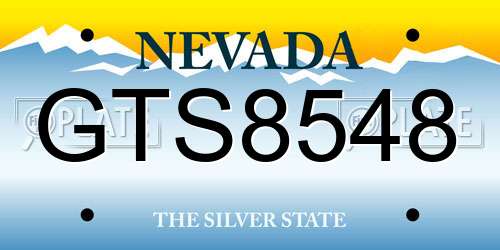 GTS8548 Nevada License Plate