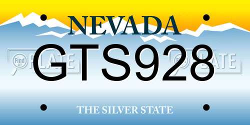 GTS928 Nevada License Plate