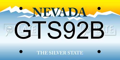 GTS92B Nevada License Plate