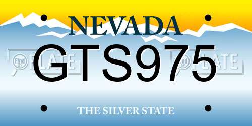 GTS975 Nevada License Plate