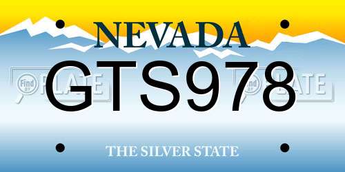 GTS978 Nevada License Plate