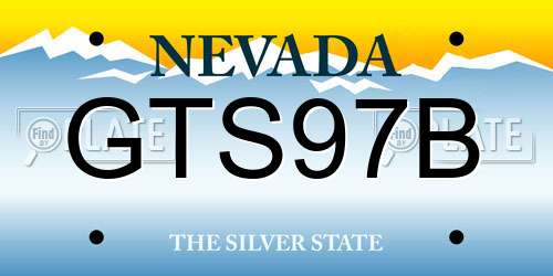 GTS97B Nevada License Plate